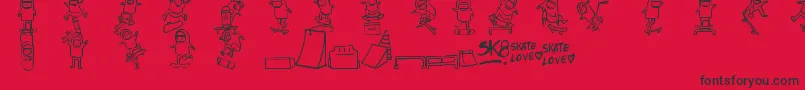 フォントSkatelove – 赤い背景に黒い文字