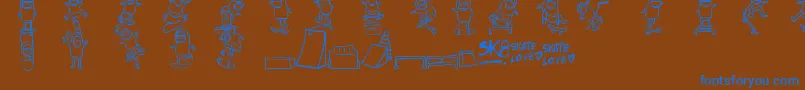 Skatelove Font – Blue Fonts on Brown Background