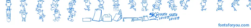 フォントSkatelove – 青いフォント