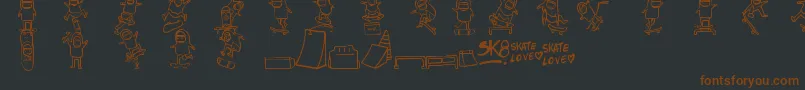 fuente Skatelove – Fuentes Marrones Sobre Fondo Negro