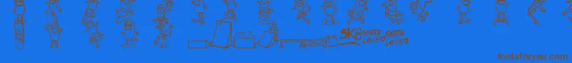 Skatelove Font – Brown Fonts on Blue Background