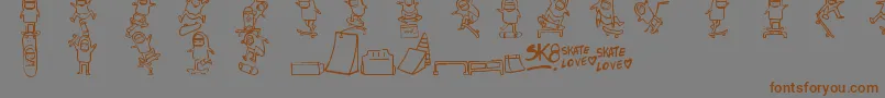Шрифт Skatelove – коричневые шрифты на сером фоне