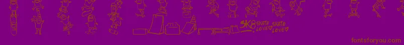 Skatelove Font – Brown Fonts on Purple Background