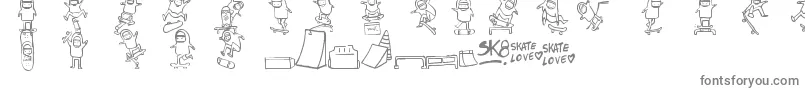 Więcej informacji o czcionce Skatelove Czcionka Skatelove – szare czcionki na białym tle