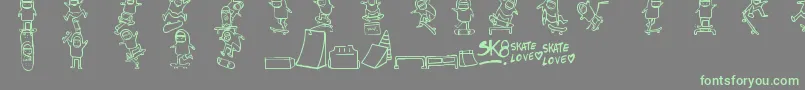 Skatelove Font – Green Fonts on Gray Background