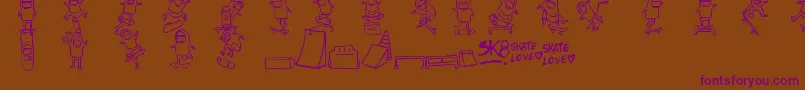 Skatelove Font – Purple Fonts on Brown Background
