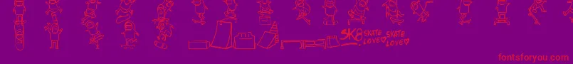 Skatelove Font – Red Fonts on Purple Background