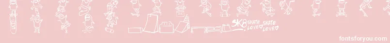 Skatelove Font – White Fonts on Pink Background
