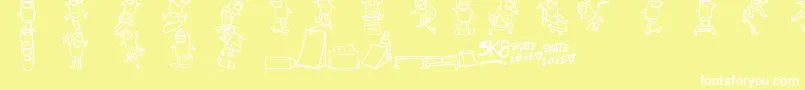Skatelove Font – White Fonts on Yellow Background