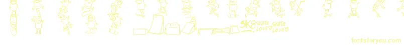 Czcionka Skatelove – żółte czcionki