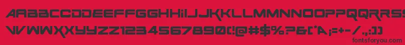 SpaceRangerRegular-Schriftart – Schwarze Schriften auf rotem Hintergrund
