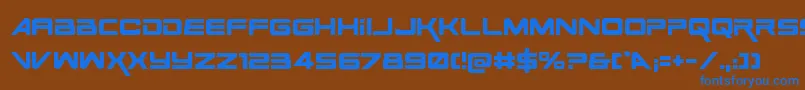 SpaceRangerRegular Font – Blue Fonts on Brown Background