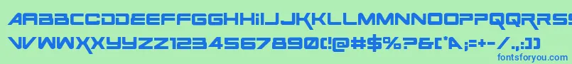 SpaceRangerRegular Font – Blue Fonts on Green Background