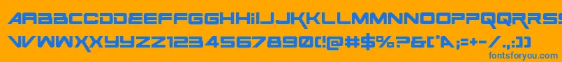 SpaceRangerRegular Font – Blue Fonts on Orange Background