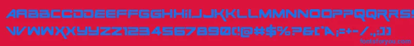 SpaceRangerRegular Font – Blue Fonts on Red Background