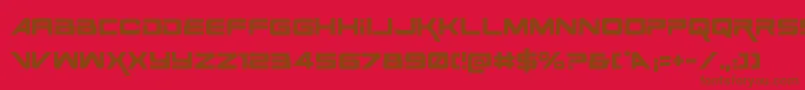 Więcej informacji o czcionce SpaceRangerRegular Czcionka SpaceRangerRegular – brązowe czcionki na czerwonym tle