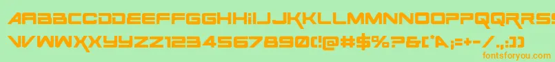SpaceRangerRegular Font – Orange Fonts on Green Background