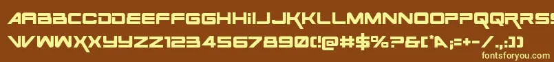 SpaceRangerRegular Font – Yellow Fonts on Brown Background