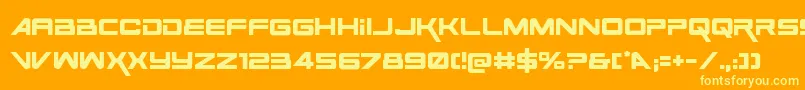 SpaceRangerRegular Font – Yellow Fonts on Orange Background