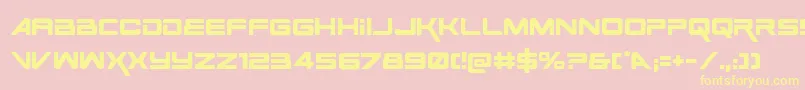 SpaceRangerRegular-Schriftart – Gelbe Schriften auf rosa Hintergrund