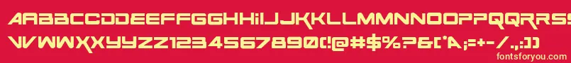 SpaceRangerRegular Font – Yellow Fonts on Red Background