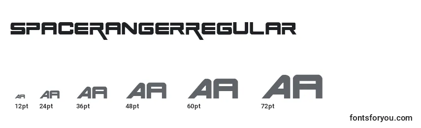 Размеры шрифта SpaceRangerRegular