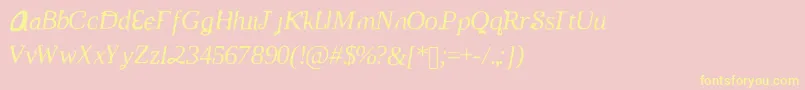 OstrichHand-Schriftart – Gelbe Schriften auf rosa Hintergrund