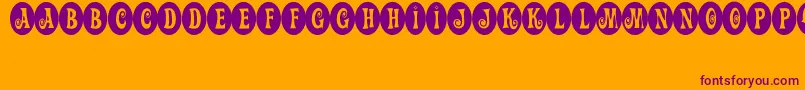 ActionIs.TheSequel-Schriftart – Violette Schriften auf orangefarbenem Hintergrund
