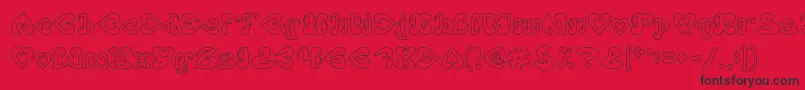 EternalLoveHollow Font – Black Fonts on Red Background