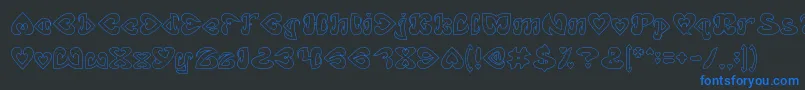 EternalLoveHollow Font – Blue Fonts on Black Background