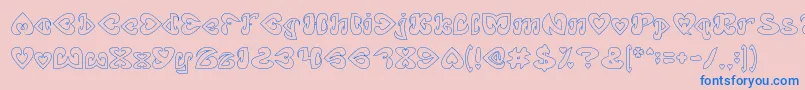 EternalLoveHollow Font – Blue Fonts on Pink Background