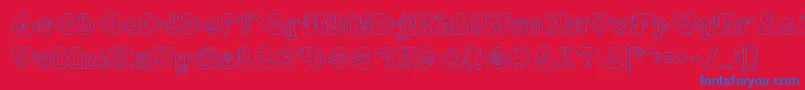 EternalLoveHollow Font – Blue Fonts on Red Background