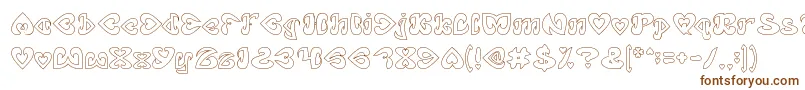 Шрифт EternalLoveHollow – коричневые шрифты на белом фоне