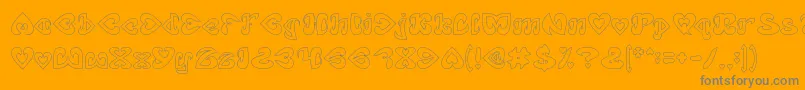 EternalLoveHollow Font – Gray Fonts on Orange Background