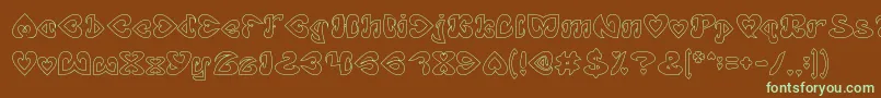 EternalLoveHollow Font – Green Fonts on Brown Background