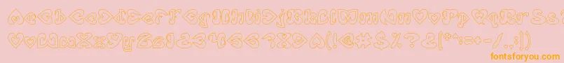 EternalLoveHollow Font – Orange Fonts on Pink Background