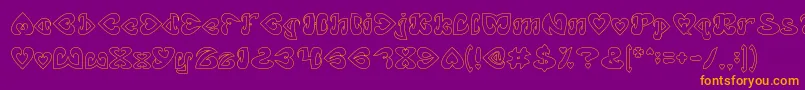 EternalLoveHollow Font – Orange Fonts on Purple Background
