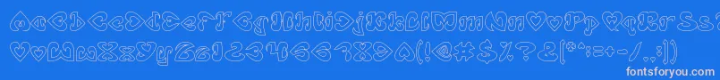 EternalLoveHollow Font – Pink Fonts on Blue Background