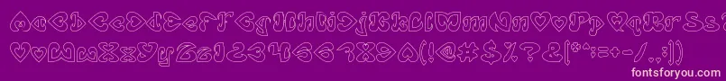 EternalLoveHollow Font – Pink Fonts on Purple Background