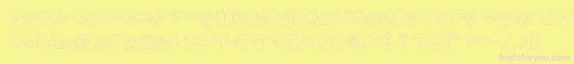 EternalLoveHollow Font – Pink Fonts on Yellow Background