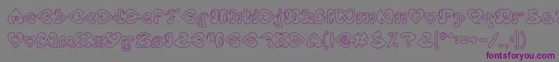 Шрифт EternalLoveHollow – фиолетовые шрифты на сером фоне