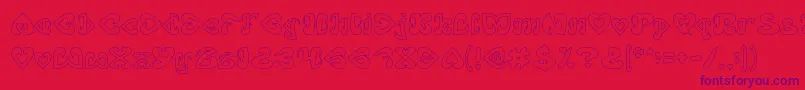 EternalLoveHollow Font – Purple Fonts on Red Background