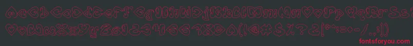 EternalLoveHollow Font – Red Fonts on Black Background