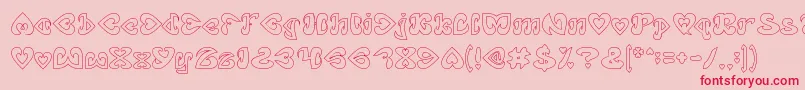 EternalLoveHollow Font – Red Fonts on Pink Background