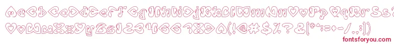 EternalLoveHollow Font – Red Fonts on White Background