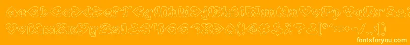 EternalLoveHollow Font – Yellow Fonts on Orange Background