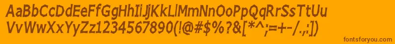 ChizzHighItalic Font – Brown Fonts on Orange Background