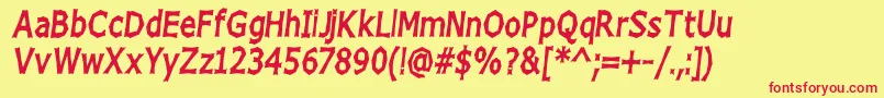ChizzHighItalic Font – Red Fonts on Yellow Background