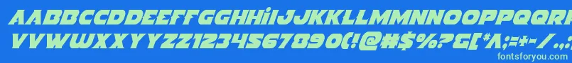 Indigodemoncondital Font – Green Fonts on Blue Background