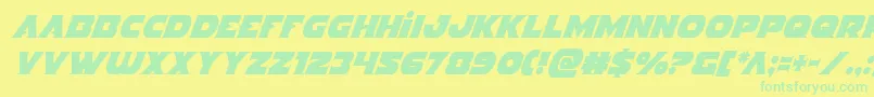 Czcionka Indigodemoncondital – zielone czcionki na żółtym tle